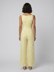 Fiora | Jumpsuit Women Textured, Elegant Sleeveless with Bow Detail