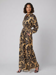 Fiora Jumpsuit Women | Elegant Wide-Leg, Button-Down, Elastic Waist
