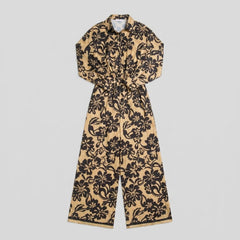 Fiora Jumpsuit Women | Elegant Wide-Leg, Button-Down, Elastic Waist