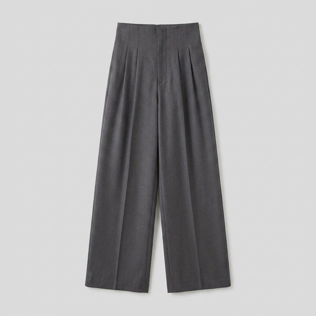 Fiora | Wide Leg Trousers Cotton, High-Waisted, Elastic Waist