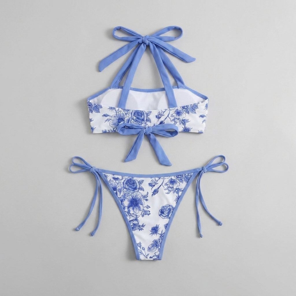Fleur | Womens Bikini Set Floral Print, Adjustable Tie-Up Design