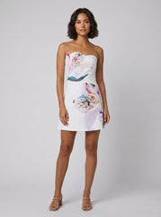 Flora | Mini Dress Floral Print, Strapless Sundress for Women