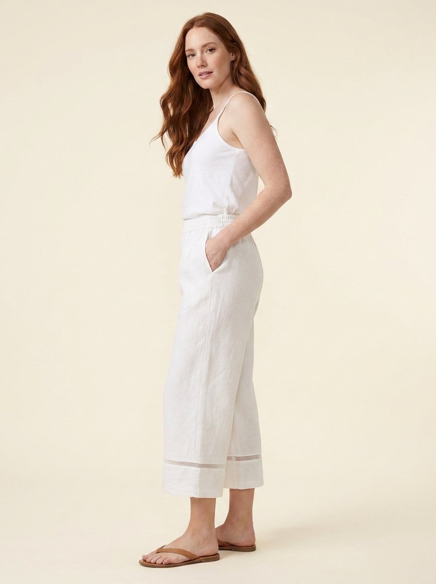Gillian Cropped Trousers | Linen, Relaxed Fit, Ankle-Length
