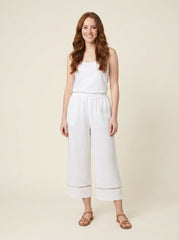 Gillian Cropped Trousers | Linen, Relaxed Fit, Ankle-Length