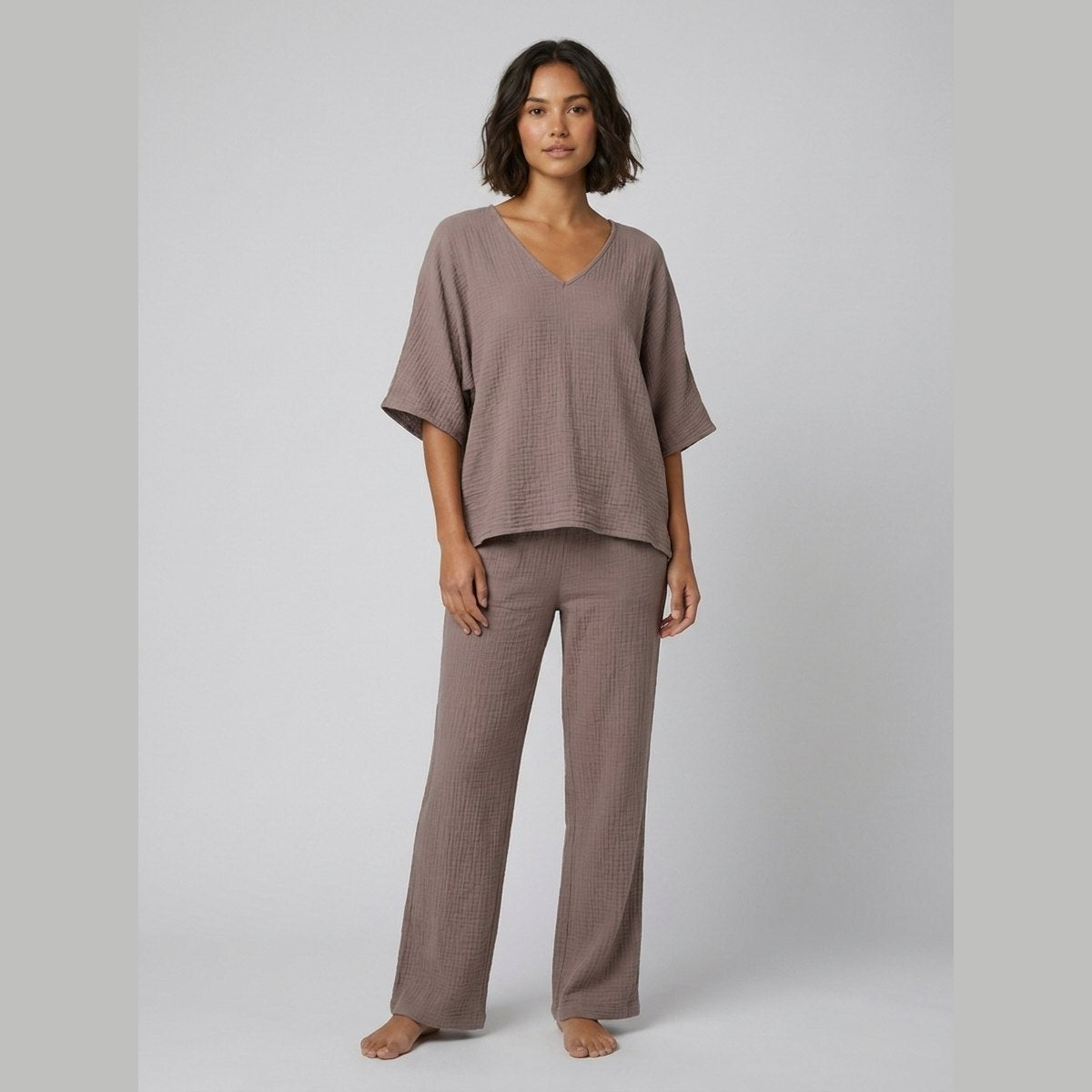 Gina | Women's Set Polyester Loungewear, Loose Fit, Batwing Sleeve
