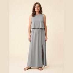 Giselle | Maxi Dress Loose Fit, Cotton Blend, Sleeveless Long Dress for Women