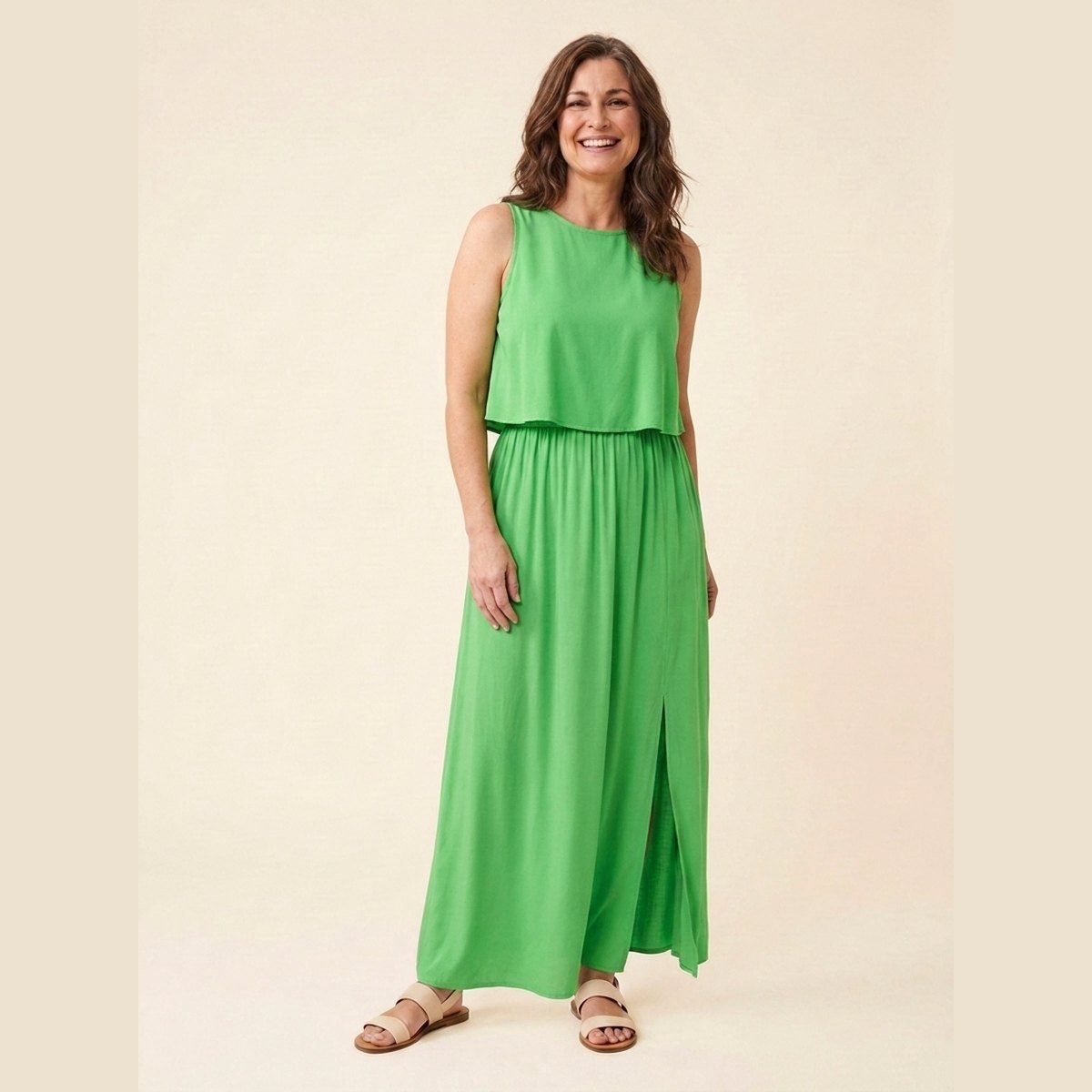 Giselle | Maxi Dress Loose Fit, Cotton Blend, Sleeveless Long Dress for Women