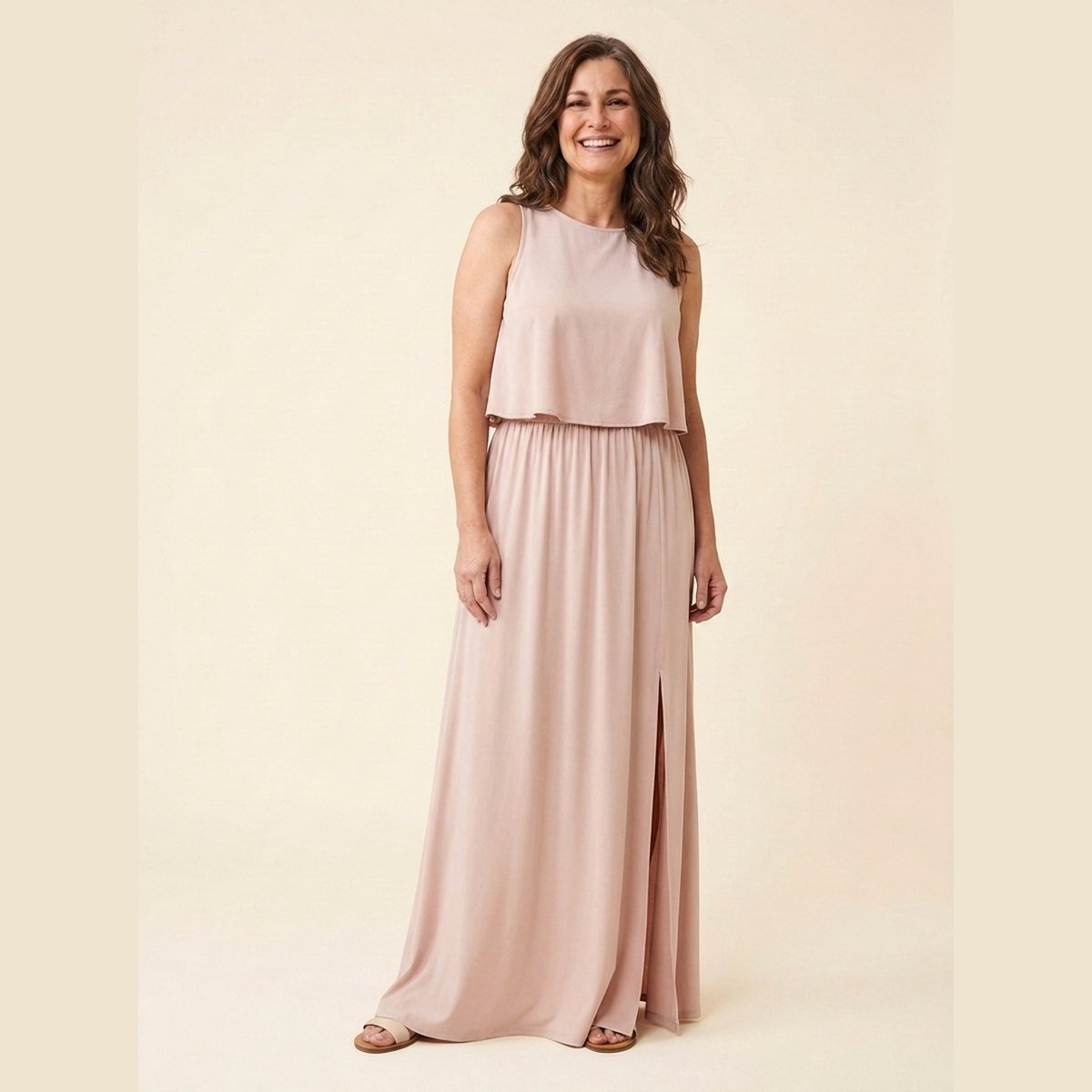Giselle | Maxi Dress Loose Fit, Cotton Blend, Sleeveless Long Dress for Women