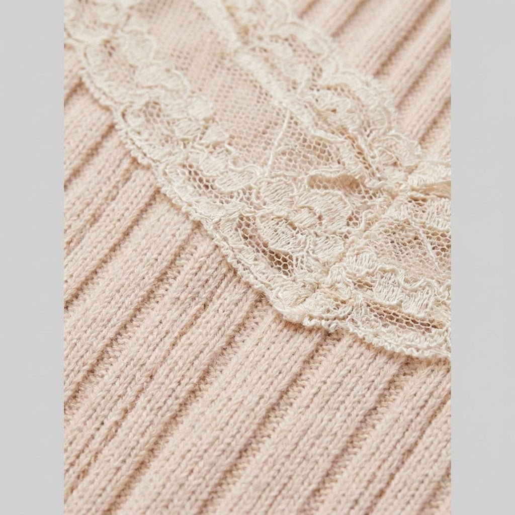 Glimmer | Maiden Dress Soft Knitted Fabric, Vintage Lace Trim for Women