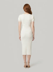 Glimmer | Maiden Dress Soft Knitted Fabric, Vintage Lace Trim, White Summer Dress for Women
