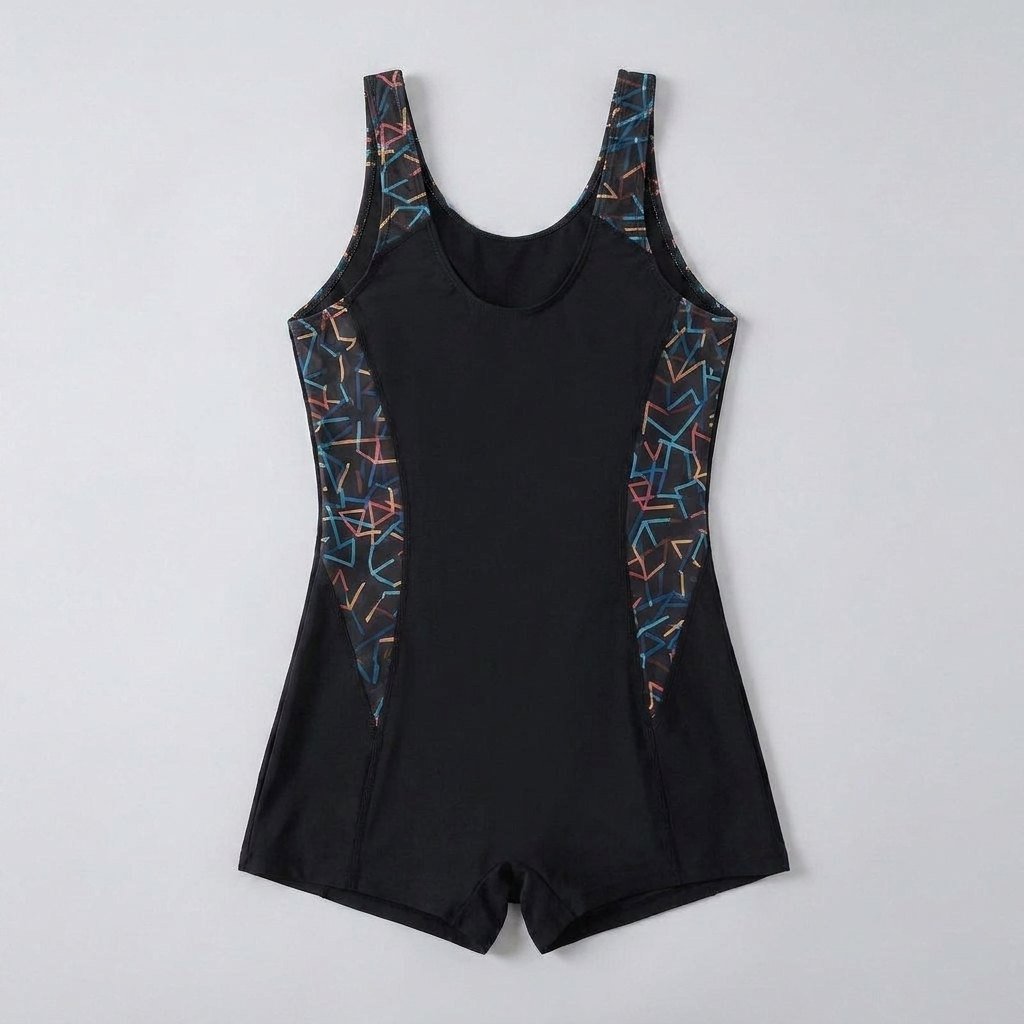 Glimmer One-Piece Swimsuit | Geometric Inserts, Comfortable Fabric