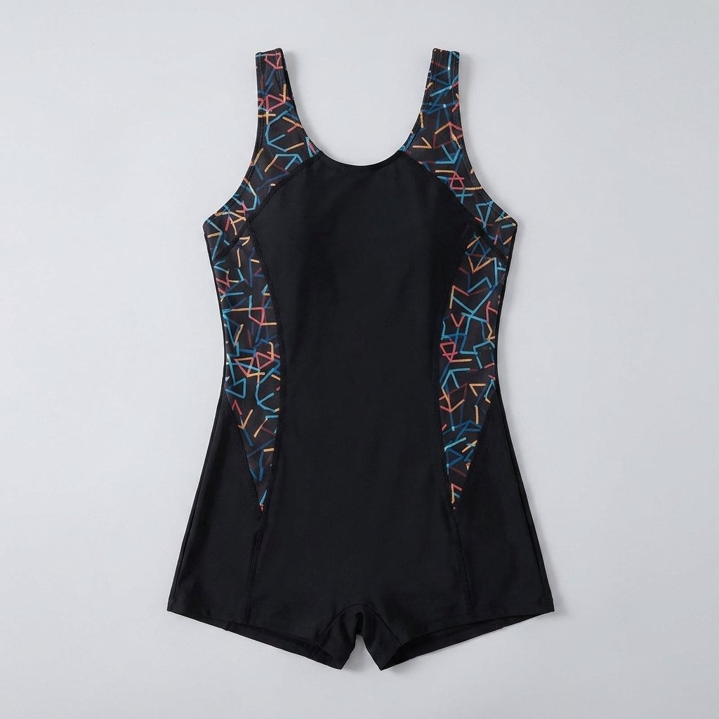 Glimmer One-Piece Swimsuit | Geometric Inserts, Comfortable Fabric