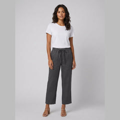 Haru | Cropped Trousers Cotton-Linen Blend, Wide Leg Design