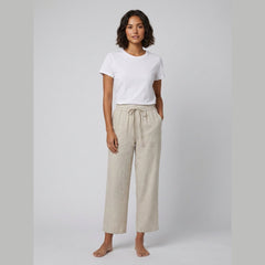 Haru | Cropped Trousers Cotton-Linen Blend, Wide Leg Design