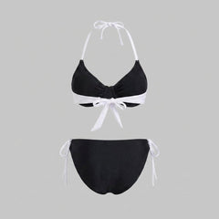 Haven | Bikini Set Halter Neck, Adjustable Tie Closure, Contrast Design