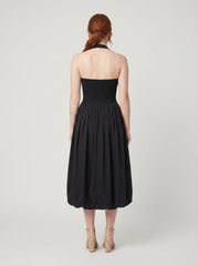 Haven | Midi Dress Textured Knit, Halter Neck, Bubble Hem