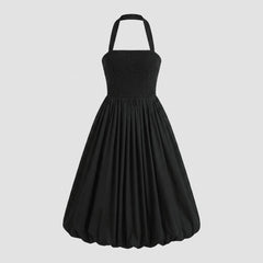 Haven | Midi Dress Textured Knit, Halter Neck, Bubble Hem
