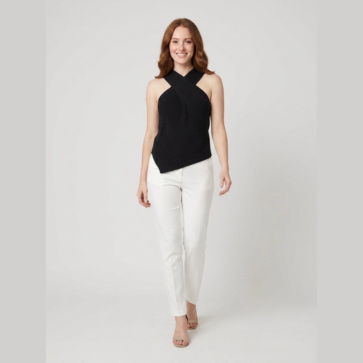 Haven | Halter Top Cross-Over Collar, Regular Fit Womens Top for Going Out