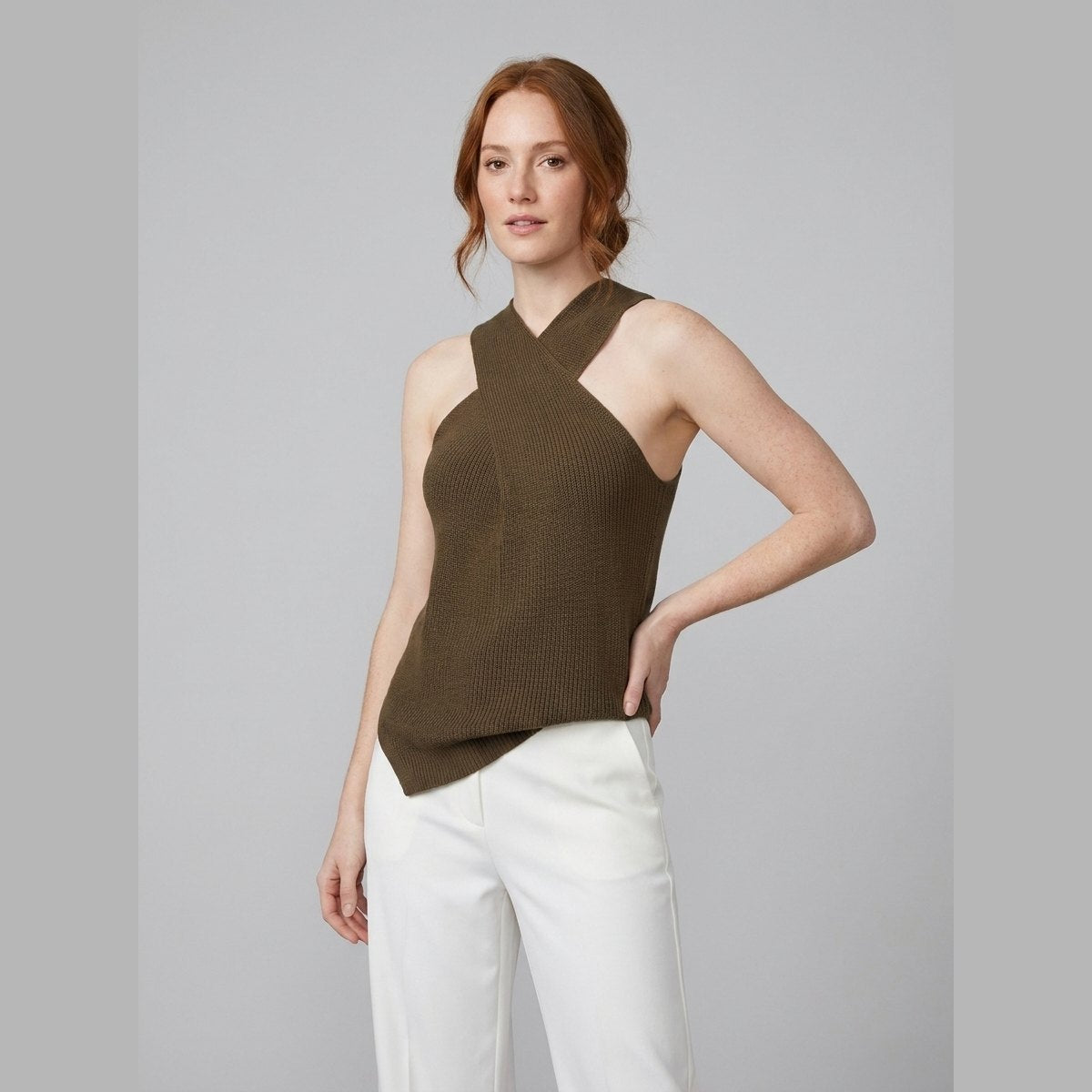 Haven | Halter Top Cross-Over Collar, Regular Fit Womens Top for Going Out
