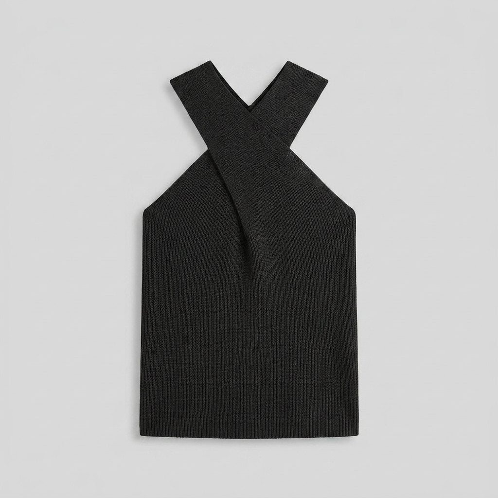 Haven | Halter Top Cross-Over Collar, Regular Fit Womens Top for Going Out