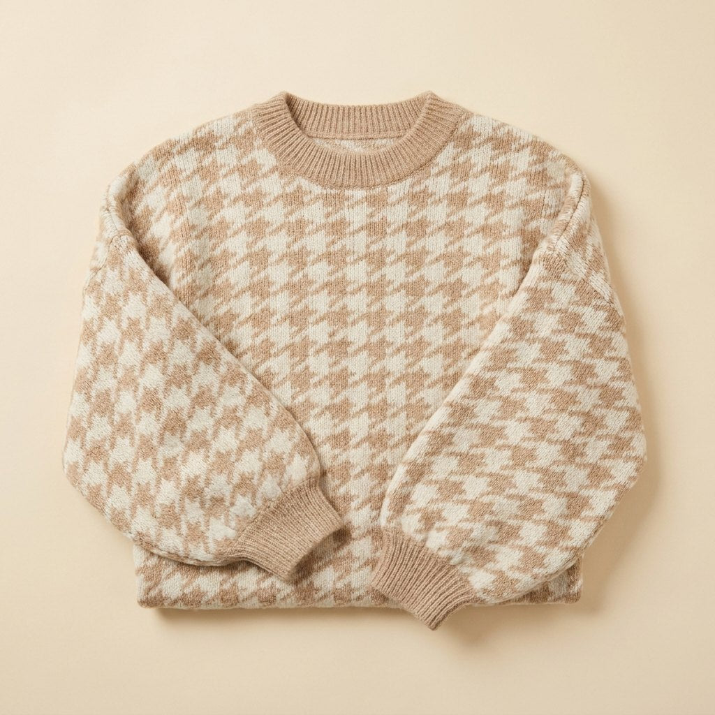 Haven Houndstooth Sweater | Soft Cotton Blend