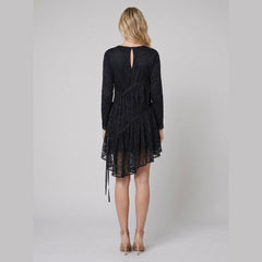 Hera Lace Dress | Ruched Tiered Midi, Romantic Edge for Cocktail Parties