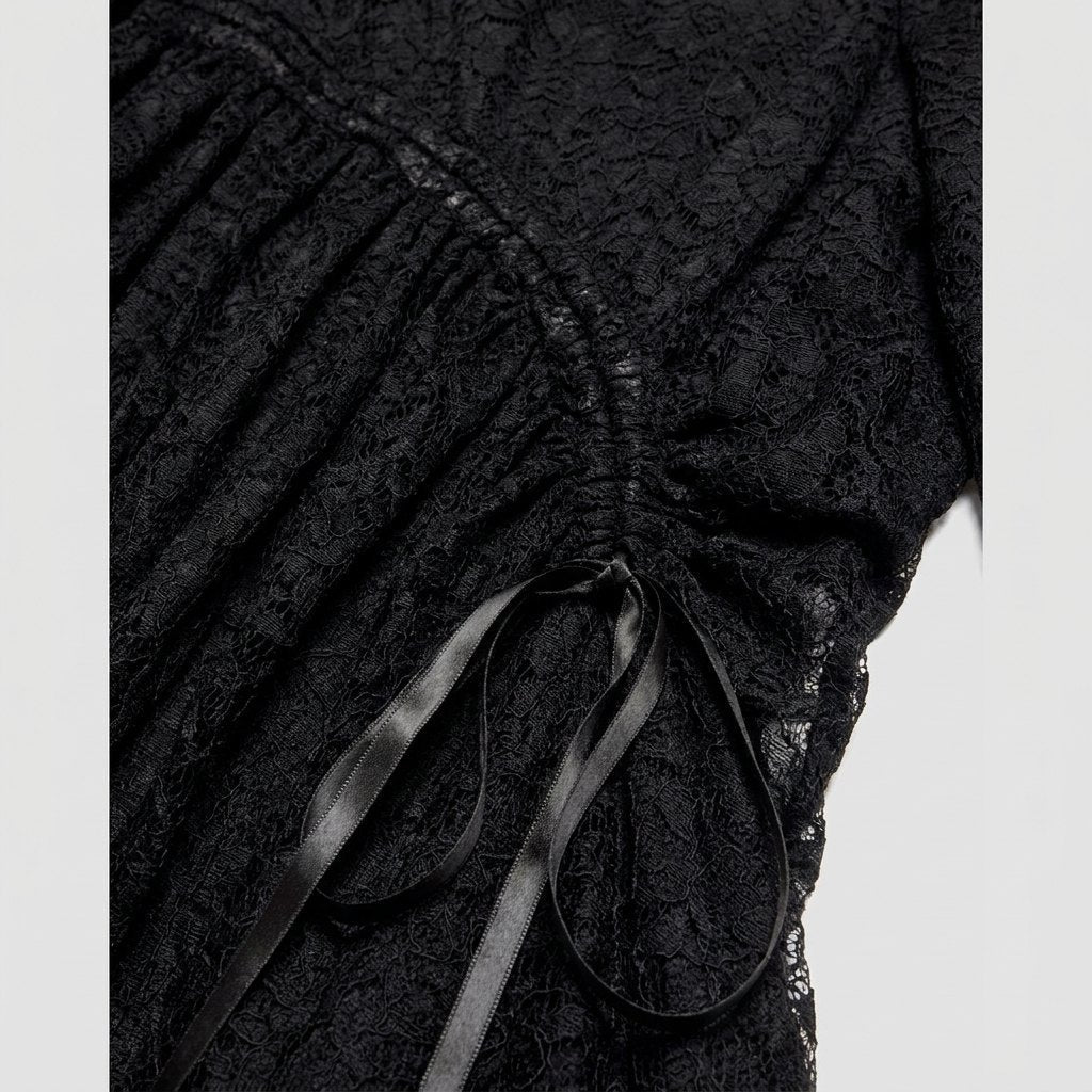 Hera Lace Dress | Ruched Tiered Midi, Romantic Edge for Cocktail Parties