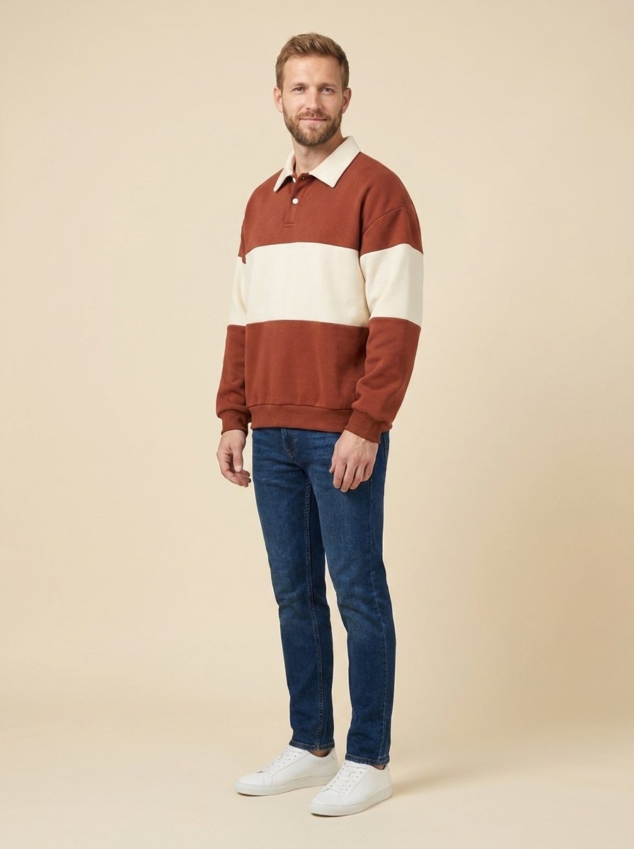 Herb | Loose-fit Stripes Polo Shirts