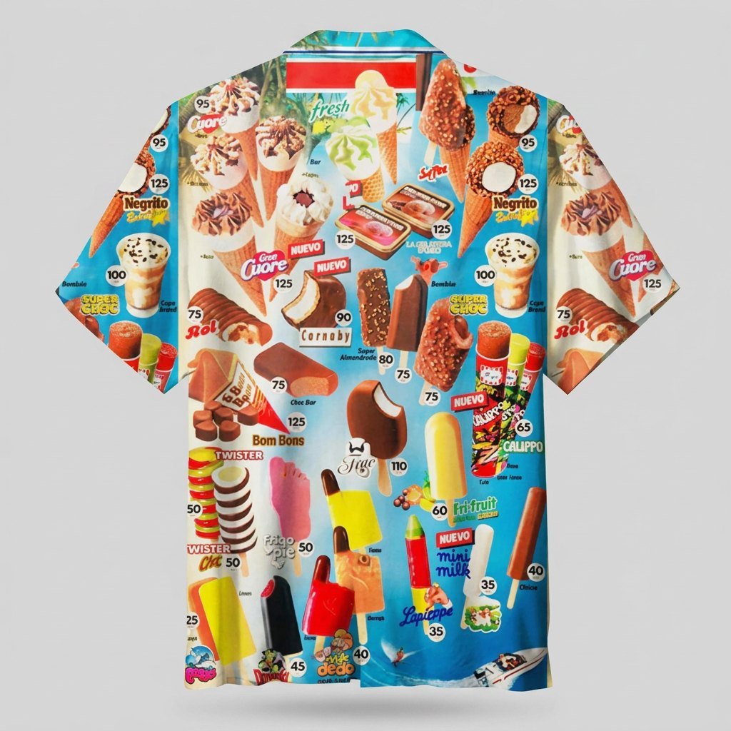 Icy | Polo Shirt Soft Cotton Blend, Playful Ice Cream Design