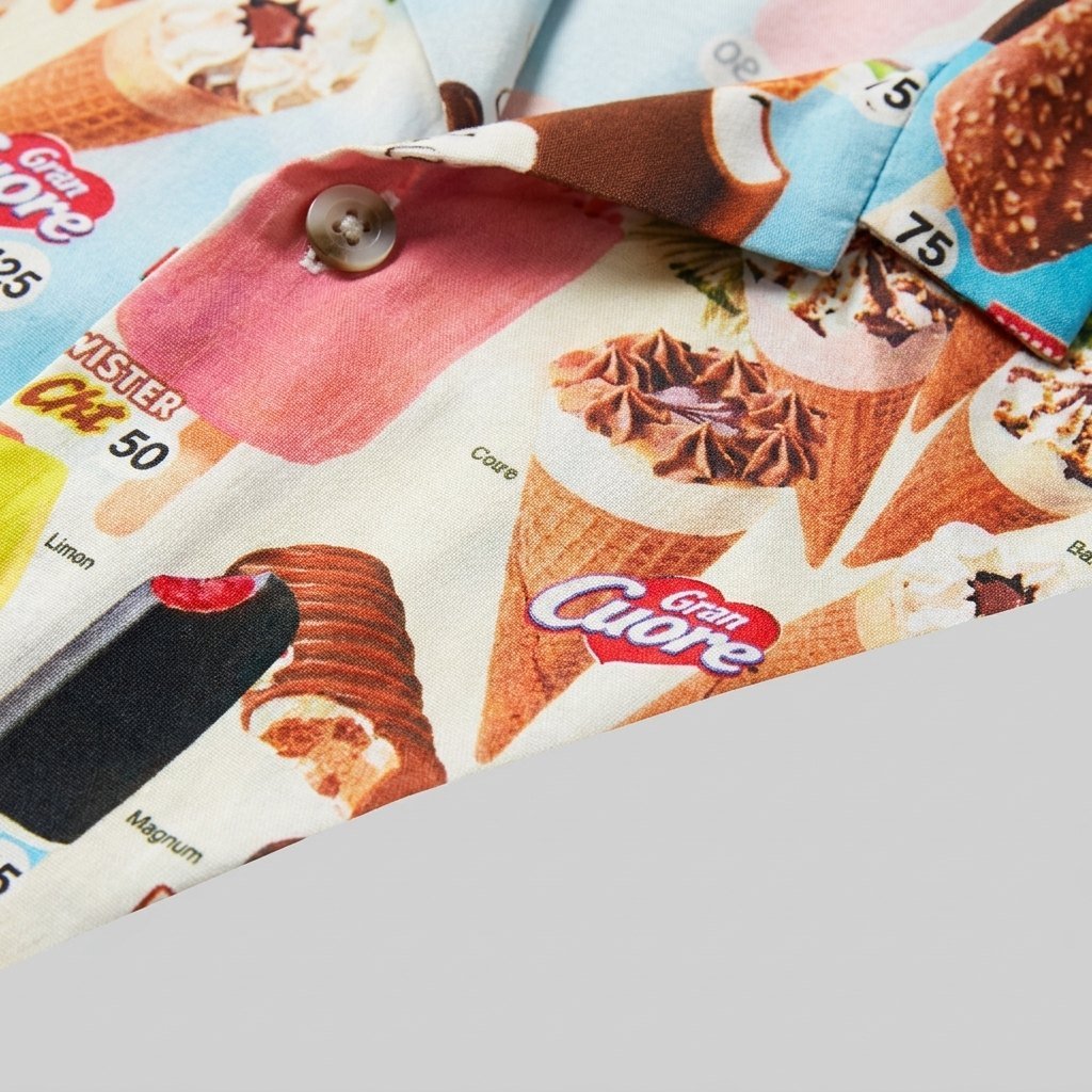 Icy | Polo Shirt Soft Cotton Blend, Playful Ice Cream Design