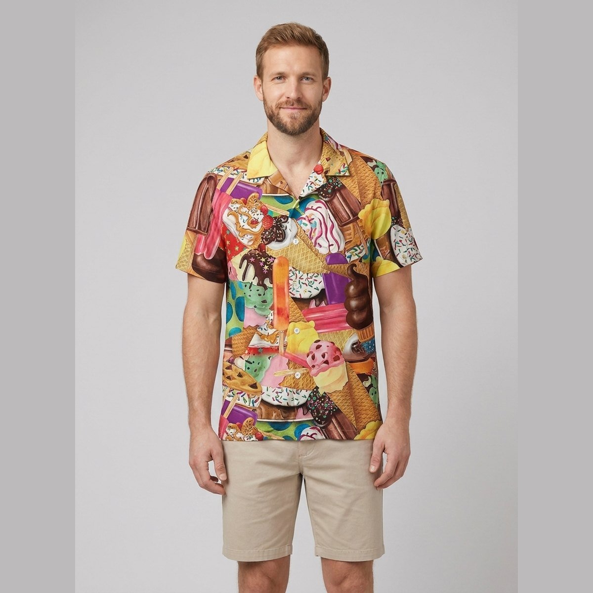 Icy | Polo Shirt Soft Cotton Blend, Playful Ice Cream Design