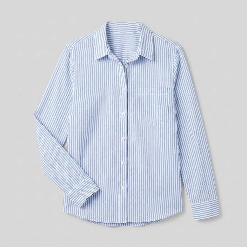 Jade | Striped Blouse Luxurious Fabric, Long Sleeve Design