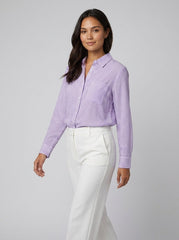 Jade | Striped Blouse Luxurious Fabric, Long Sleeve Design