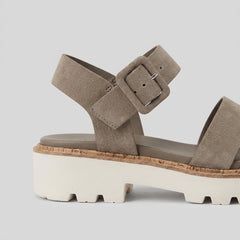 Jovial | Black Platform Sandals Adjustable Buckled Strap, Padded Insole for Women