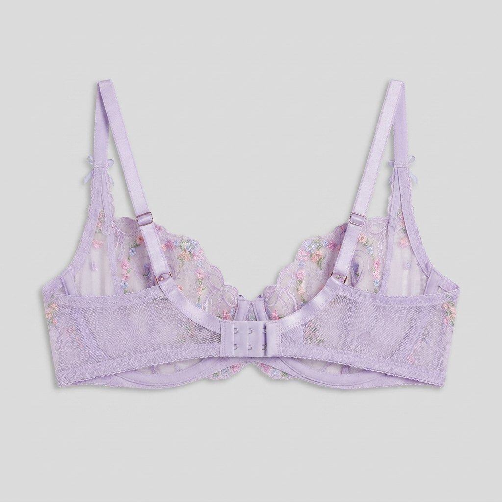 Juno Plunge Bra | Underwired, Floral Embroidery