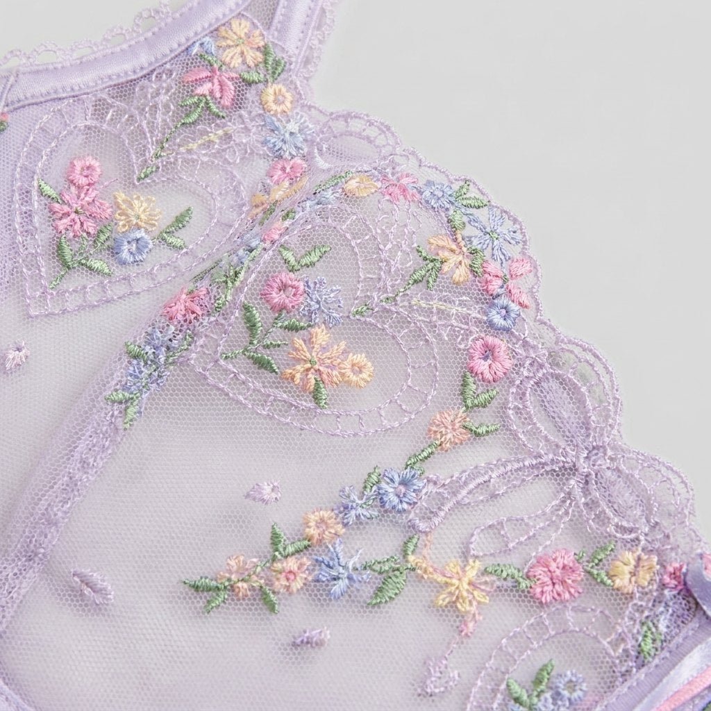 Juno Plunge Bra | Underwired, Floral Embroidery