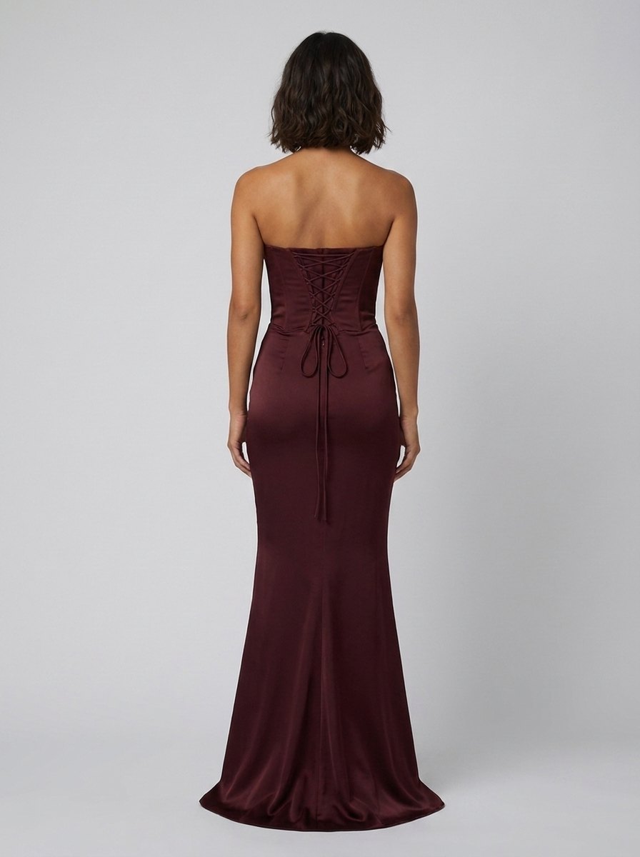Kailani Maxi Dress | Strapless Corset Bodice, Lace-Up Back, Floor-Length