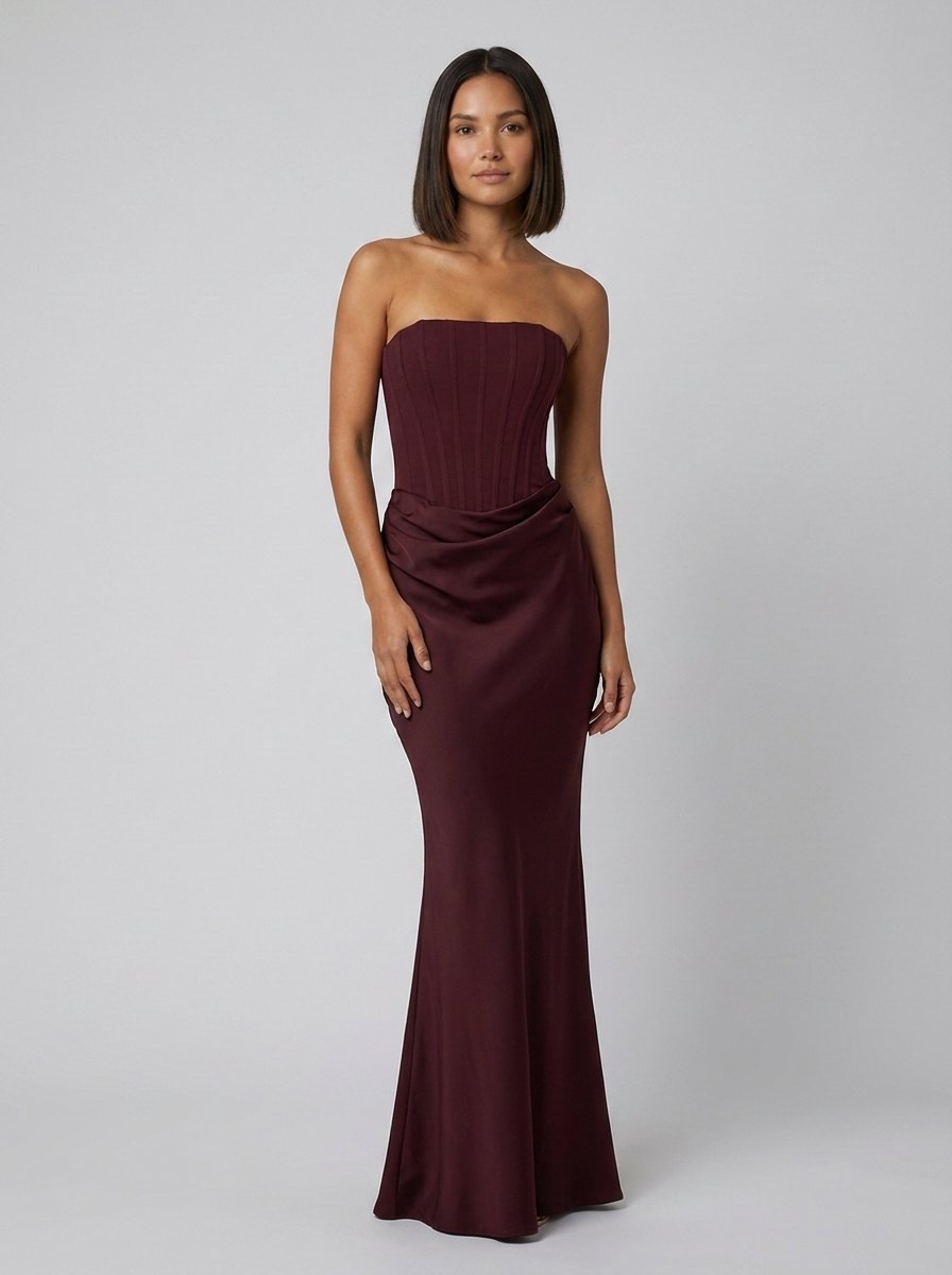 Kailani Maxi Dress | Strapless Corset Bodice, Lace-Up Back, Floor-Length