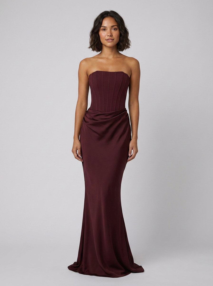Kailani Maxi Dress | Strapless Corset Bodice, Lace-Up Back, Floor-Length
