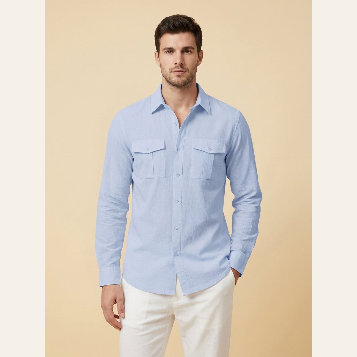 Kinetic | Utility Shirt Cotton-Linen Blend, Relaxed Fit