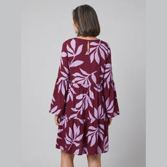 Kora Long Sleeve Mini Dress | Bias Cut, Tiered Panel Detail