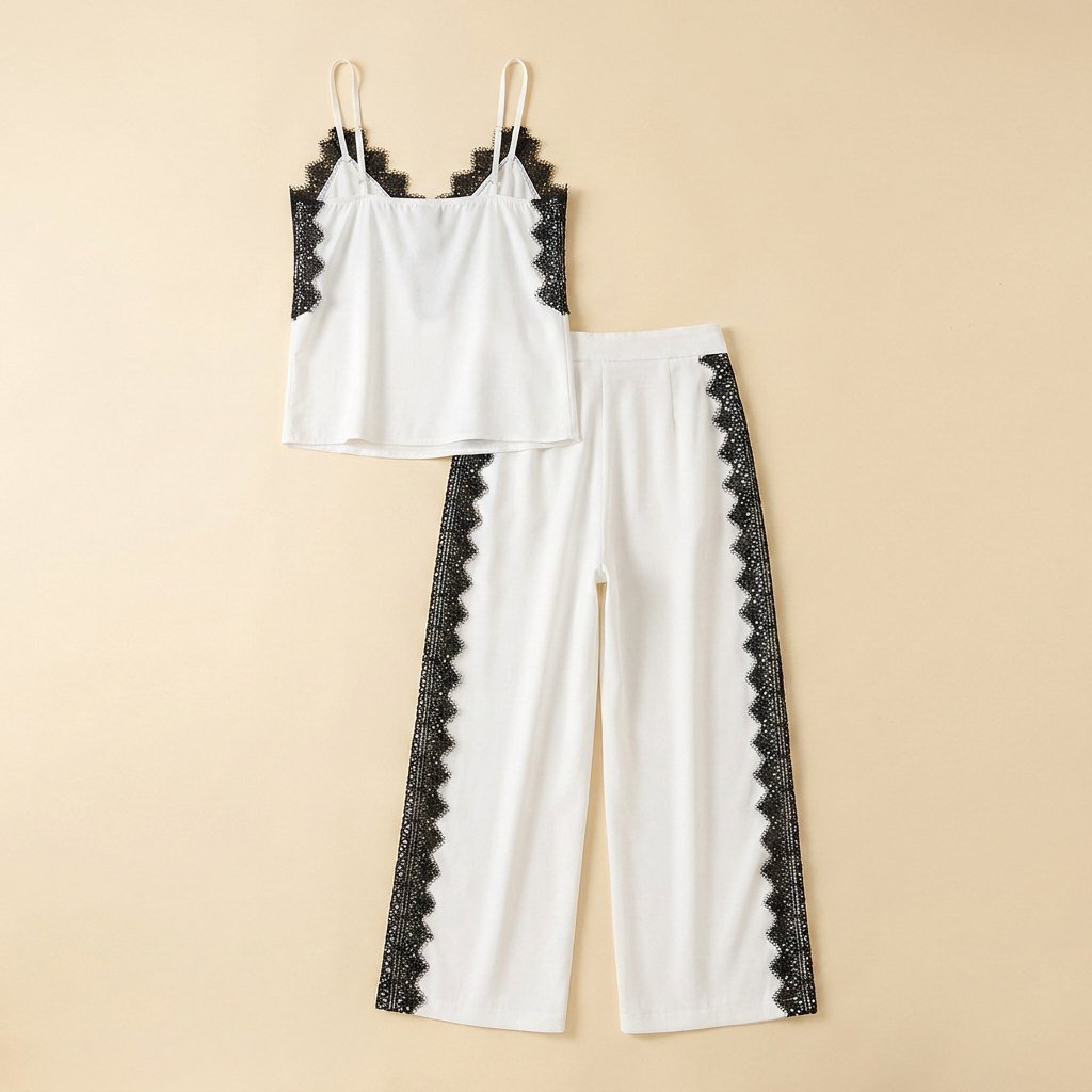 Lana | Women's Set Soft Lyocell Blend Loungewear with Lace Trim Detail