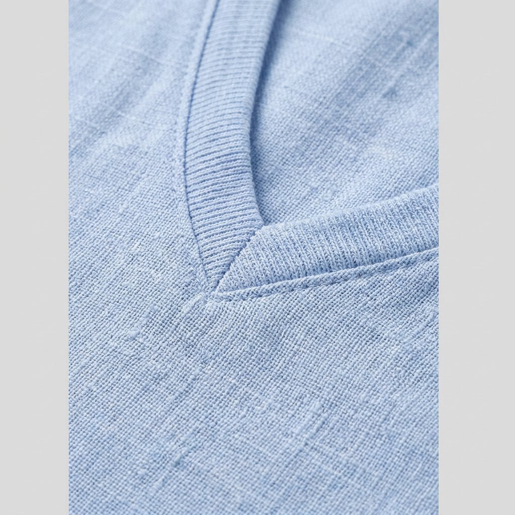 Liam | Men's T Shirt Breathable Linen, V-Neck Short Sleeve