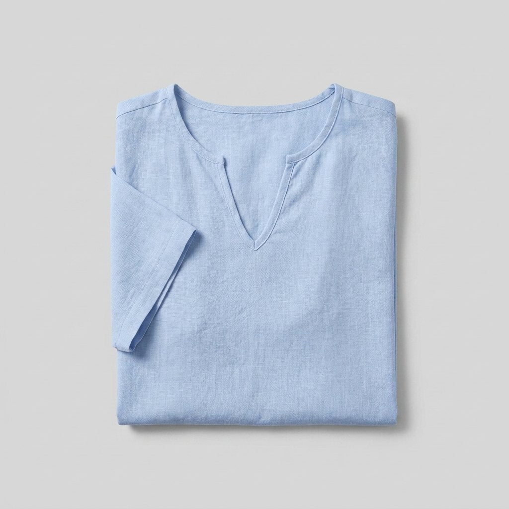 Liam | Men's T Shirt Breathable Linen, V-Neck Short Sleeve