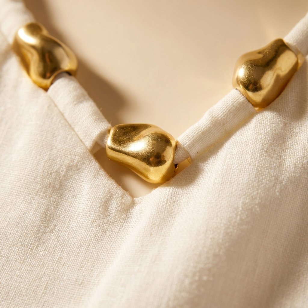 Lina | Women's Set Linen Blend Loungewear with Metal Detail