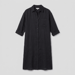 Lina | Shirt Dress Oversized Linen Shirt Dress for Women, Knee-Length, Button-Down