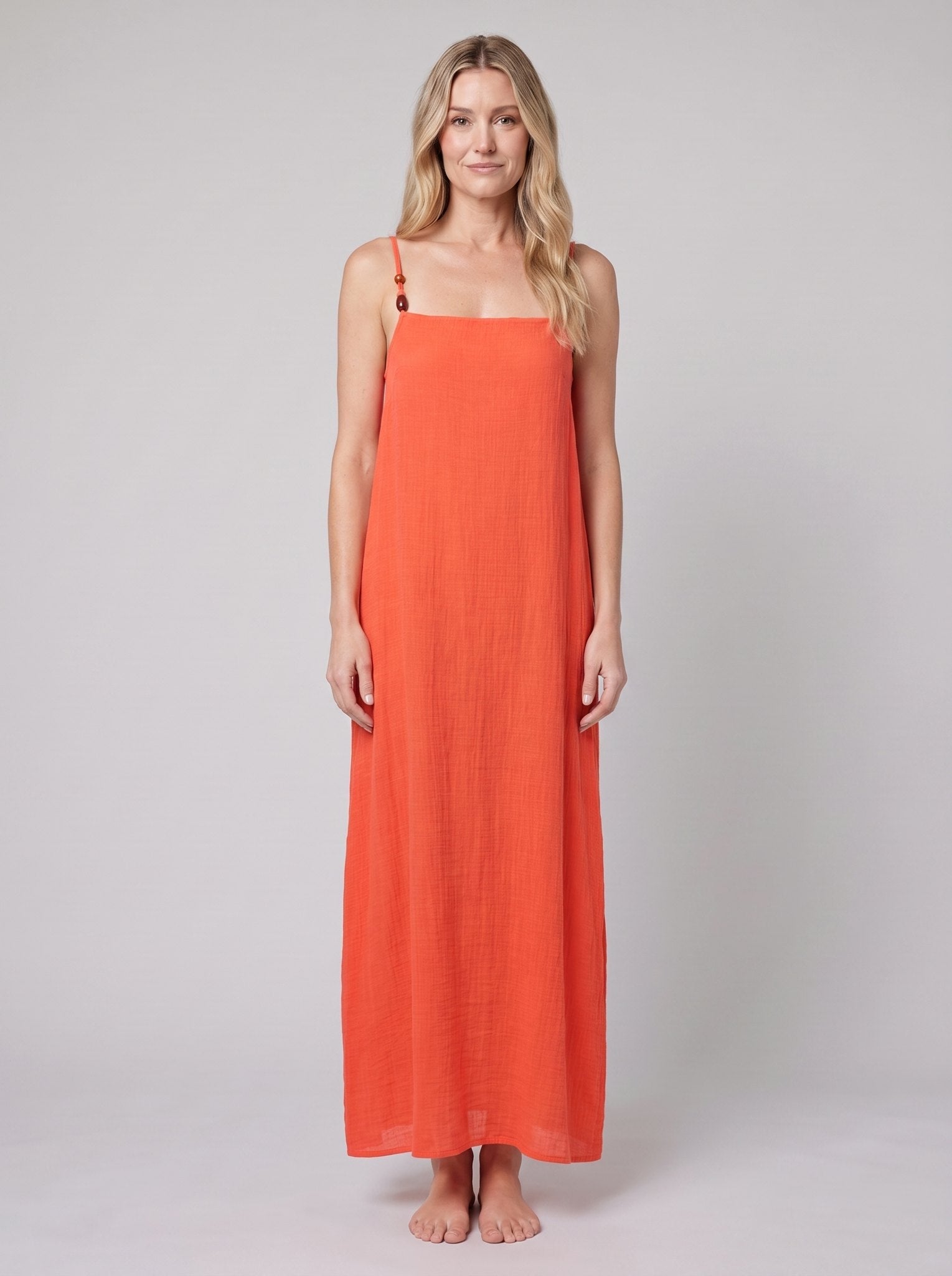 Liora Beach Cover Up Dress | Breathable Cotton Gauze, Adjustable Straps