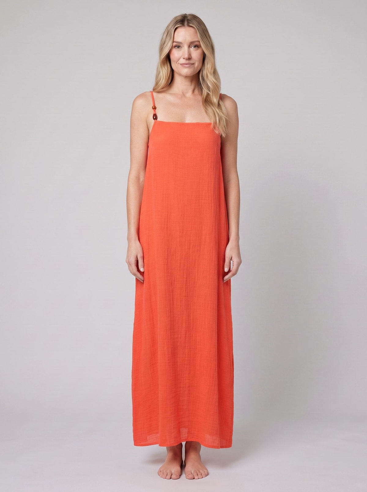 Liora Beach Cover Up Dress | Breathable Cotton Gauze, Adjustable Straps