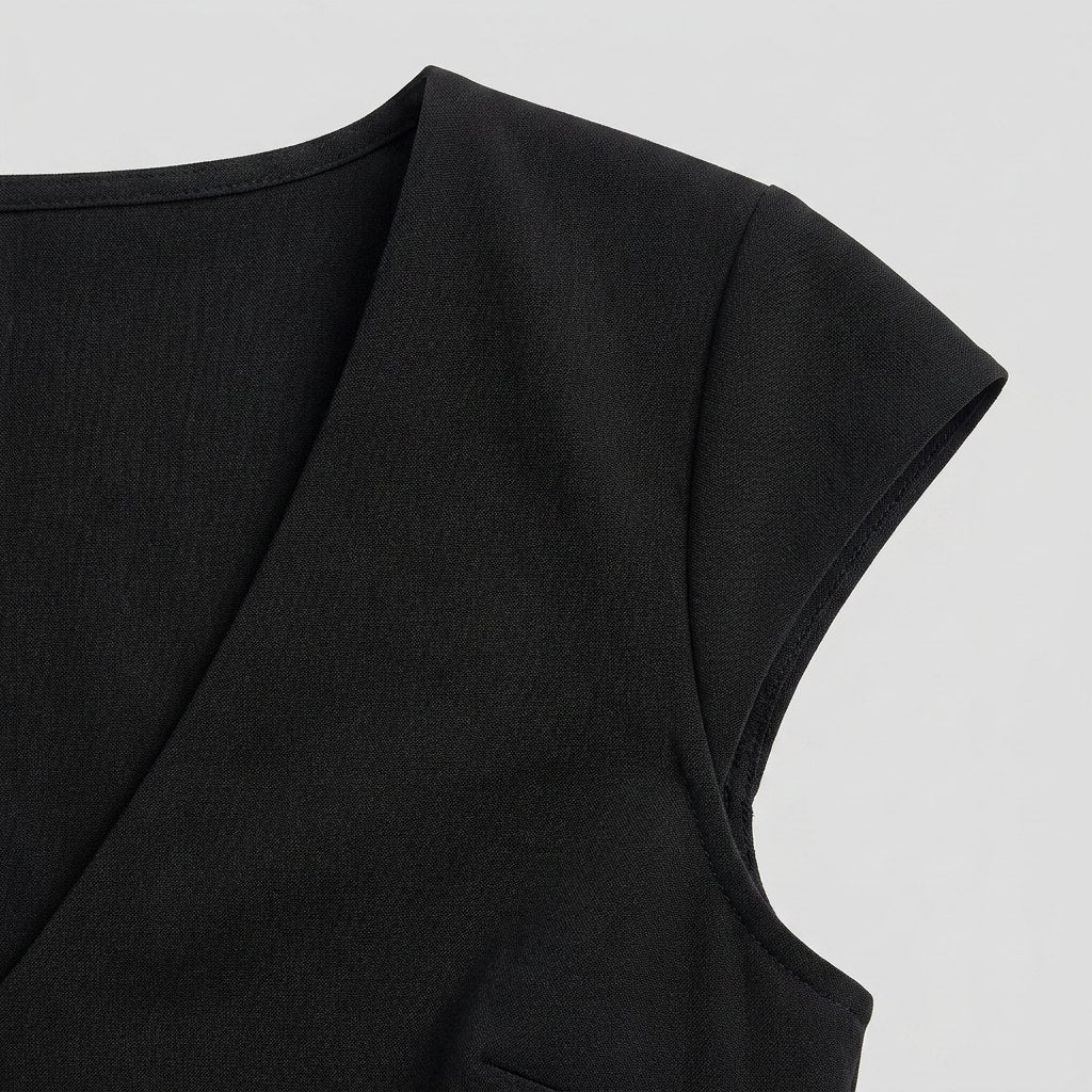 Liora Women's Top | V Neck, Cap Sleeve, Mid-Weight Polyester Blouse