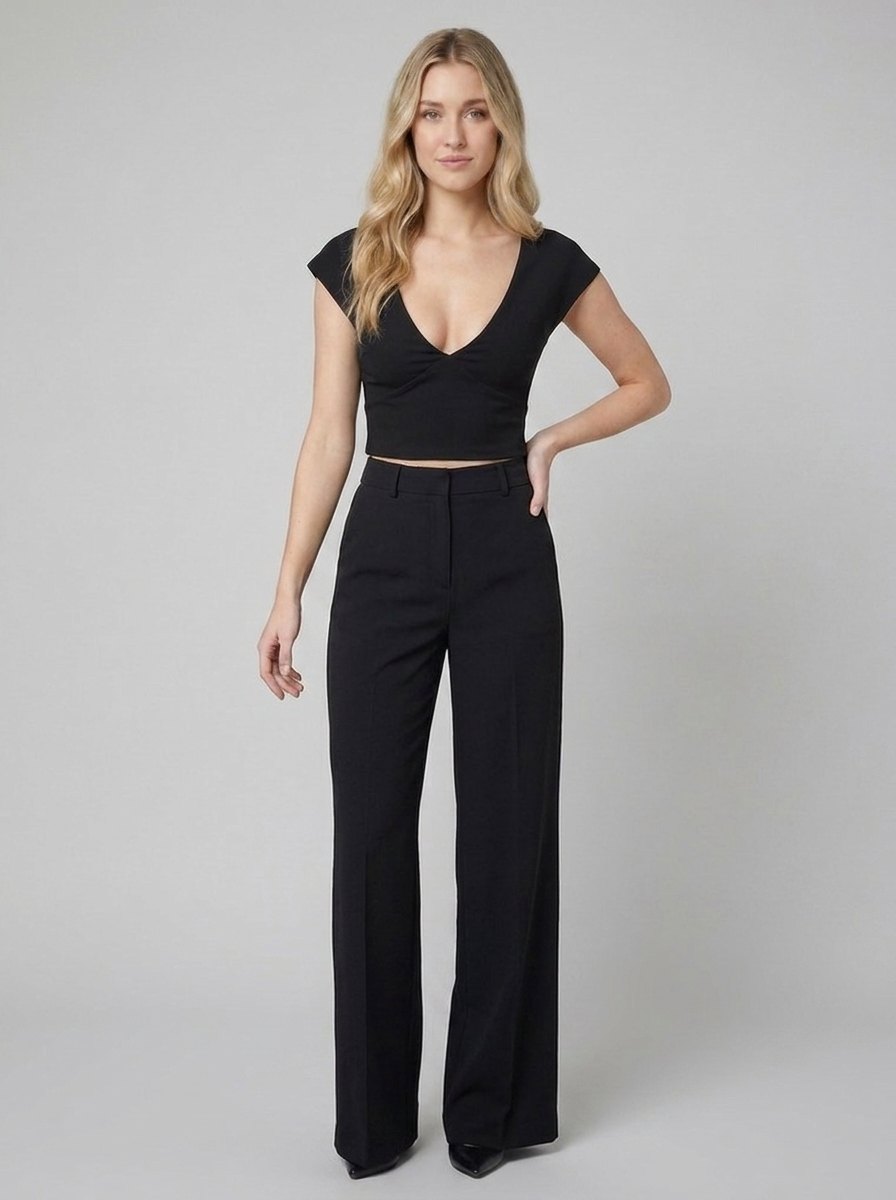 Liora Women's Top | V Neck, Cap Sleeve, Mid-Weight Polyester Blouse